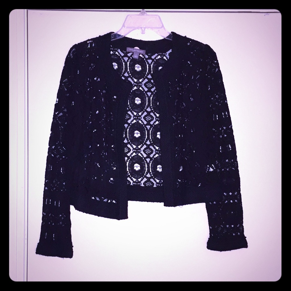 Tinley Road Black Lace Cardigan xs